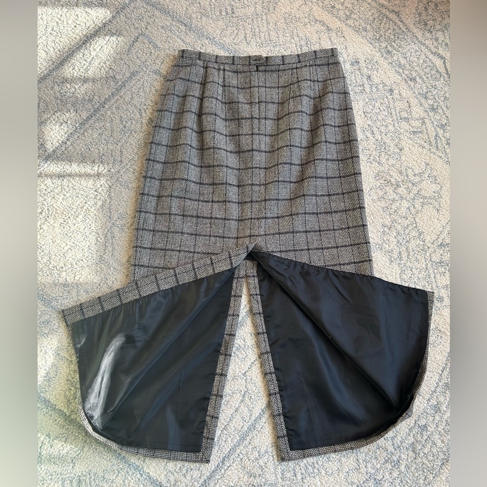 Harvé Benard Vintage 90s 100% Wool Plaid Skirt Women’s size 14 - Picture 3 of 10